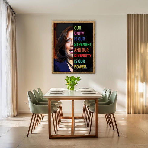 Posterizer 1 pcs-Our Unity-Kamala Harris Quotes-Patriotic & Military Art-Quotes-Gift for US Military Veterans-Decor for Home & Office- unframed wa...